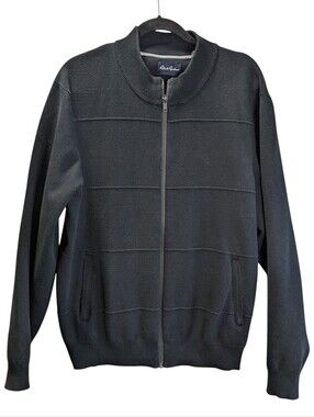 Robert Graham Black Full-Zip Men’s Sweater Jacket Size XL Flaw